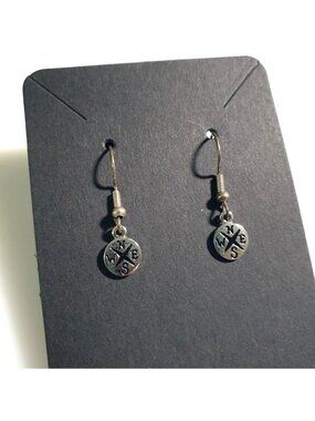 Compass Charm Silver Tone Dangle Earrings Minimalist Jewelry Women Gift